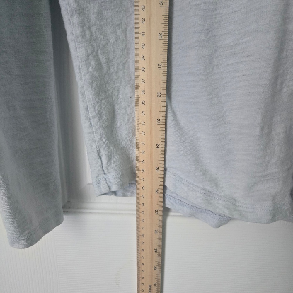 Vince Mens Light Blue 100% Cotton Slub Jersey Long Sleeve Pullover Hoodie L - Picture 8 of 12